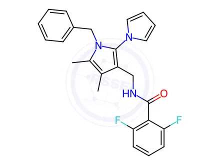 Chemical structure of N-({1'-benzyl-4',5'-dimethyl-1'H-[1,2'-bipyrrole]-3'-yl}methyl)-2,6-difluorobenzamide