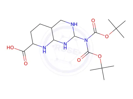 Chemical structure of 2-[bis(tert-butoxycarbonyl)amino]pyrido[2,3-d]pyrimidine-7-carboxylic acid