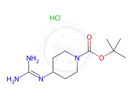 Chemical structure of 1-Boc-4-[(Aminoiminomethyl)amino]-piperidine monohydrochloride