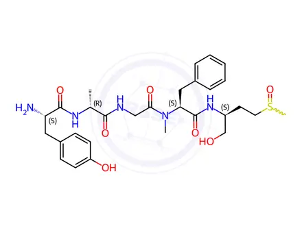 Chemical structure of (2S)-2-Amino-N-((2R)-1-((2-(((2S)-1-(((2S)-1-hydroxy-4-(methylsulfinyl)butan-2-yl)amino)-1-oxo-3-phenylpropan-2-yl)(methyl)amino)-2-oxoethyl)amino)-1-oxopropan-2-yl)-3-(4-hydroxyphenyl)propanamide