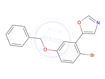 Chemical structure of 5-(5-Bezyloxy-2-bromophenyl)-1,3-oxazole