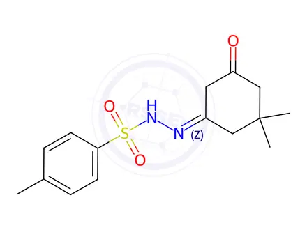 Chemical structure of Benzenesulfonic acid, 4-Methyl-, 2-(3,3-diMethyl-5-oxocyclohexylidene)hydrazide