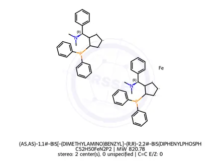 Chemical structure of (AS,AS)-1,1#-BIS[-(DIMETHYLAMINO)BENZYL]-(R,R)-2,2#-BIS(DIPHENYLPHOSPHINO