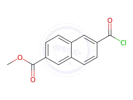 Chemical structure of 2-Naphthalenecarboxylic acid, 6-(chlorocarbonyl)-, methyl ester