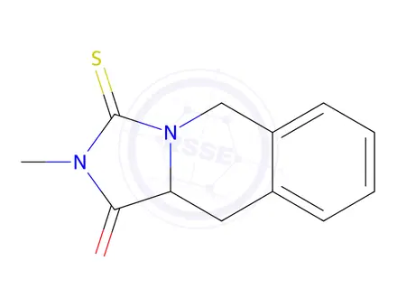 Chemical structure of 2-Methyl-3-sulfanylidene-1H,2H,3H,5H,10H,10aH-imidazo[1,5-b]isoquinolin-1-one
