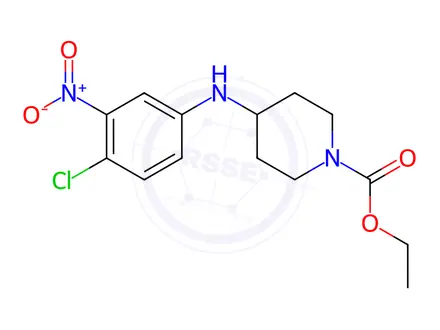 Chemical structure of ethyl 4-((4-chloro-3-nitrophenyl)amino)piperidine-1-carboxylate