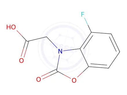 Chemical structure of 2-(4-fluoro-2-oxo-1,3-benzoxazol-3-yl)acetic acid