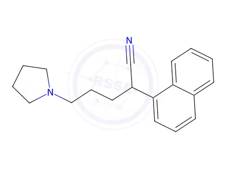 Chemical structure of α-[3-(1-Pyrrolidinyl)propyl]-1-naphthaleneacetonitrile