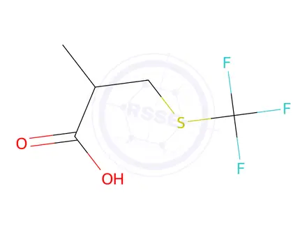 Chemical structure of 2-methyl-3-[(trifluoromethyl)sulfanyl]propanoic acid