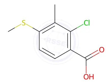 Chemical structure of Benzoic acid, 2-chloro-3-methyl-4-(methylthio)-