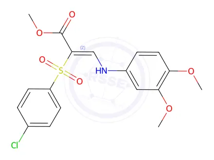 Chemical structure of Methyl (2Z)-2-(4-chlorobenzenesulfonyl)-3-[(3,4-dimethoxyphenyl)amino]prop-2-enoate