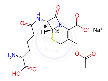 Chemical structure of Cephalosporin C (Na Salt)