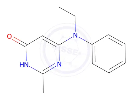 Chemical structure of 6-(Ethyl(phenyl)amino)-2-methylpyrimidin-4(3H)-one