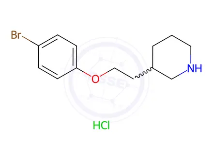 Chemical structure of 3-[2-(4-Bromophenoxy)ethyl]piperidine hydrochloride