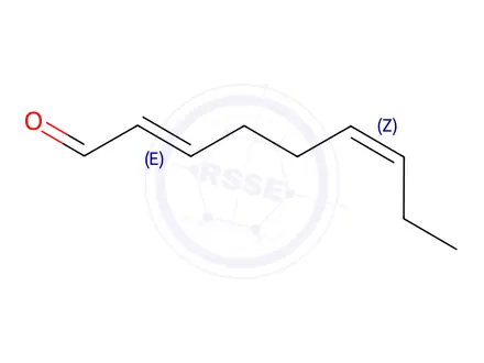 Chemical structure of trans-2,cis-6-Nonadienal