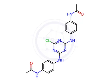 Chemical structure of N,N'-(((6-Chloro-1,3,5-triazine-2,4-diyl)bis(azanediyl))bis(4,1-phenylene))diacetamide