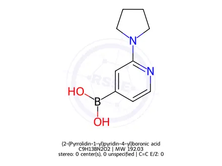 Chemical structure of (2-(Pyrrolidin-1-yl)pyridin-4-yl)boronic acid