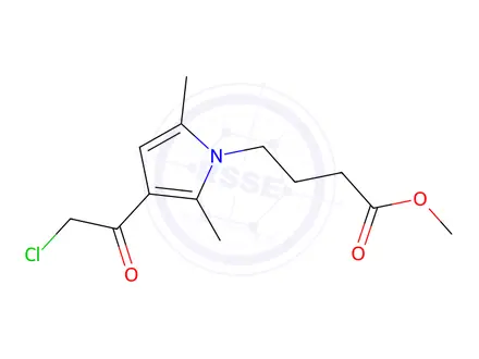 Chemical structure of Methyl 4-[3-(2-chloroacetyl)-2,5-dimethyl-1H-pyrrol-1-yl]butanoate