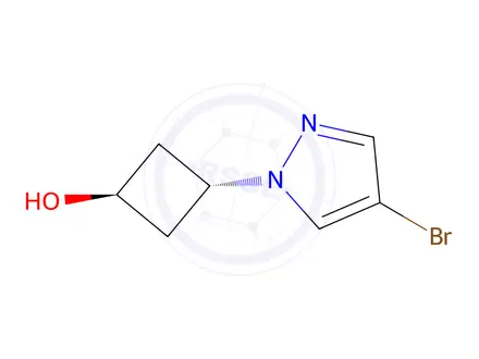 Chemical structure of (1R,3r)-3-(4-bromo-1H-pyrazol-1-yl)cyclobutan-1-ol