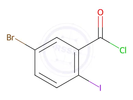 Chemical structure of Benzoyl chloride, 5-bromo-2-iodo-
