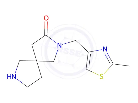 Chemical structure of 2-((2-methylthiazol-4-yl)methyl)-2,7-diazaspiro[4.4]nonan-3-one