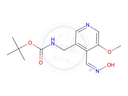 Chemical structure of tert-Butyl (4-((Hydroxyimino)methyl)-5-methoxypyridin-3-yl)methylcarbamate