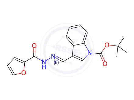 Chemical structure of tert-Butyl 3-{[(E)-2-(2-furylcarbonyl)hydrazono]methyl}-1H-indole-1-carboxylate