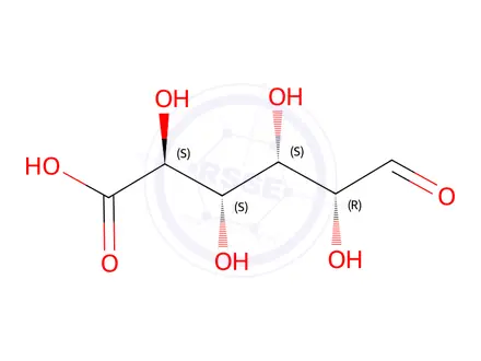 Chemical structure of D-glucuronic acid, compound with 2,2'-iminobis[ethanol] (1:1)