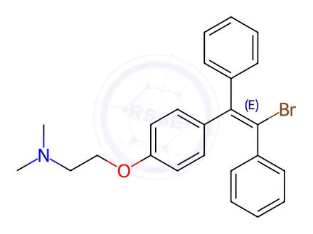 Chemical structure of trans-(E)-1-Bromo-2-[4-[2-(dimethylamino)ethoxy]phenyl]-1,2-diphenylethene