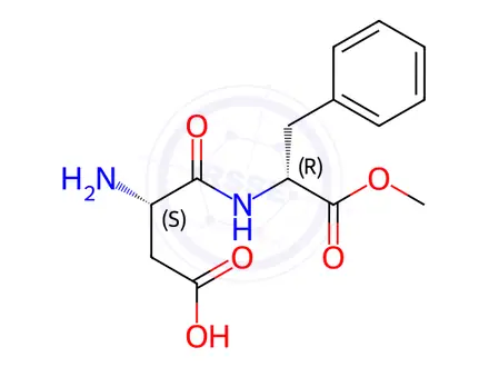 Chemical structure of L-ALPHA-ASPARTYL-D-PHENYLALANINE METHYL ESTER