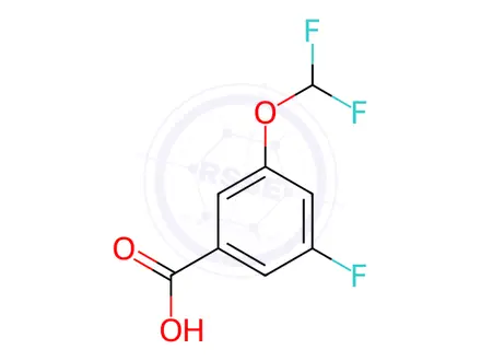 Chemical structure of Benzoic acid, 3-(difluoromethoxy)-5-fluoro-