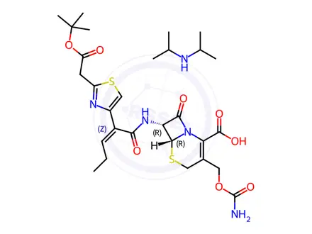 Chemical structure of N-Boc Cefcapene N,N-Diisopropylamine