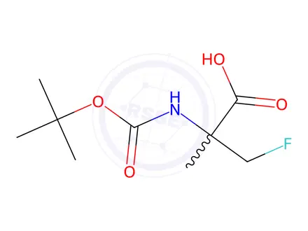 Chemical structure of Alanine, N-[(1,1-dimethylethoxy)carbonyl]-3-fluoro-2-methyl-