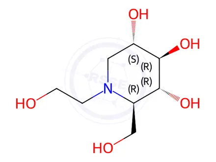 Chemical structure of Miglitol