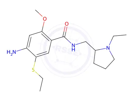 Chemical structure of 4-amino-N-((1-ethylpyrrolidin-2-yl)methyl)-5-(ethylthio)-2-methoxybenzamide