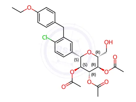 Chemical structure of Dapagliflozin Triacetate