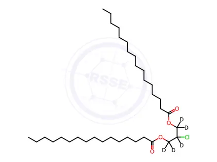Chemical structure of 1,3-Dipalmitoyl-2-chloropropanediol-[D5]