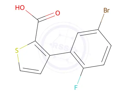 Chemical structure of 3-(5-Bromo-2-fluorophenyl)thiophene-2-carboxylic acid