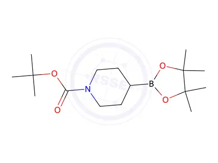 Chemical structure of 1-N-tert-butoxycarbonylpiperidine-4-boronic acid pinacol ester