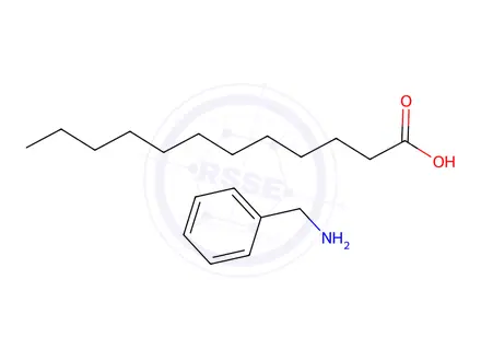 Chemical structure of lauric acid, compound with benzylamine (1:1)