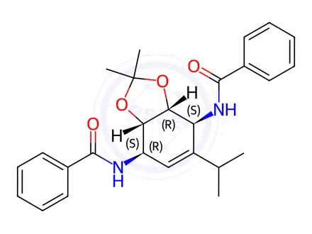 Chemical structure of N,N'-((3aR,4S,7R,7aS)-5-isopropyl-2,2-dimethyl-3a,4,7,7a-tetrahydrobenzo[d][1,3]dioxole-4,7-diyl)dibenzamide