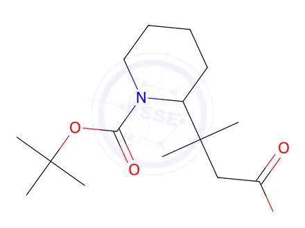 Chemical structure of 3-(1-(Tert-butoxycarbonyl)piperidin-2-yl)-3-methylbutanoic acid