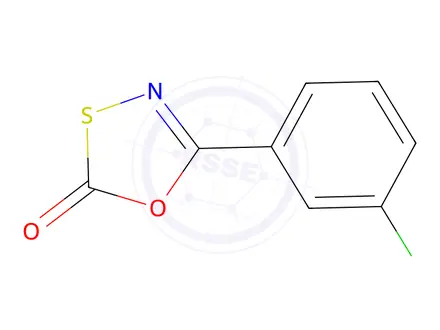 Chemical structure of 5-(3-chlorophenyl)-2H-1,3,4-oxathiazol-2-one
