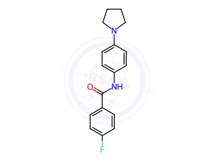 Chemical structure of 4-Fluoro-N-(4-(pyrrolidin-1-yl)phenyl)benzamide