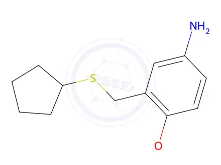 Chemical structure of 3-[(cyclopentylsulfanyl)methyl]-4-methoxyaniline