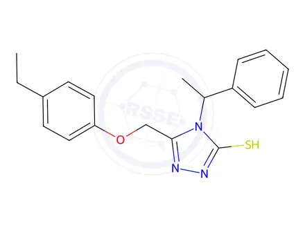Chemical structure of 5-(4-Ethyl-phenoxymethyl)-4-(1-phenyl-ethyl)-4H-[1,2,4]triazole-3-thiol