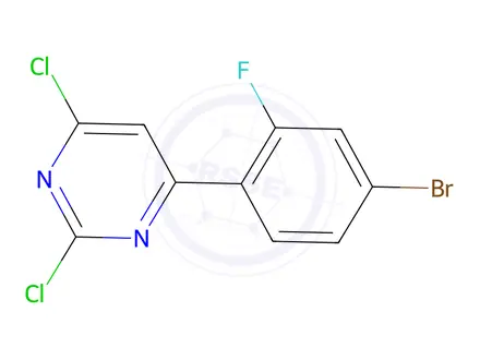 Chemical structure of 4-(4-Bromo-2-fluorophenyl)-2,6-dichloropyrimidine
