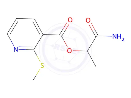 Chemical structure of 1-Amino-1-oxopropan-2-yl 2-(methylthio)nicotinate