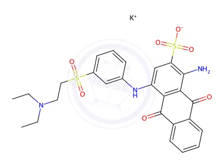 Chemical structure of 1-amino-4-[3-[[2-(diethylamino)ethyl]sulphonyl]anilino]-9,10-dihydro-9,10-dioxoanthracene-2-sulphonic acid, potassium salt