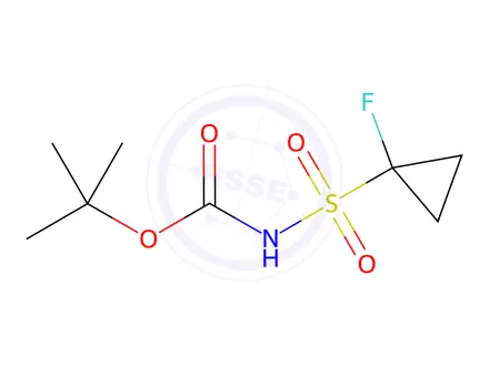 Chemical structure of Carbamic acid, N-[(1-fluorocyclopropyl)sulfonyl]-, 1,1-dimethylethyl ester